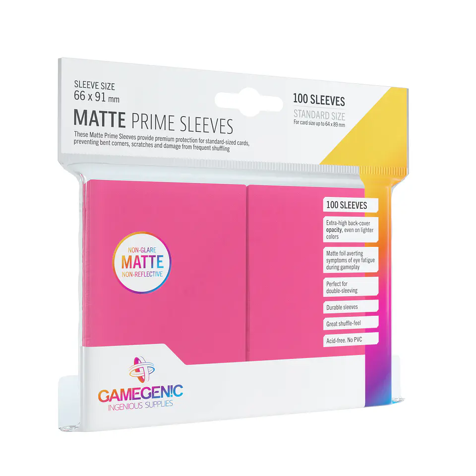 GG BGG Sleeves Matte Prime Sleeves - Pink (100) 1