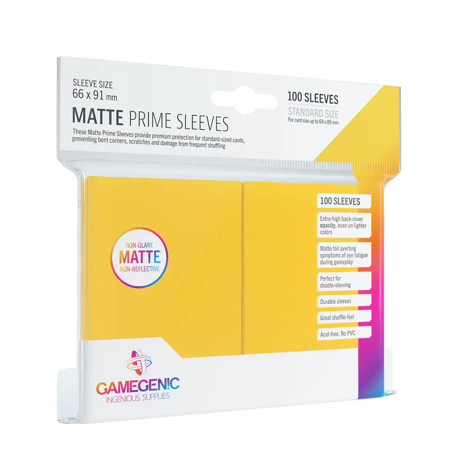 GG BGG Sleeves Matte Prime Sleeves - Yellow (100) 1