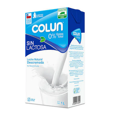 Leche Colun Descremada Sin Lactosa 1 L