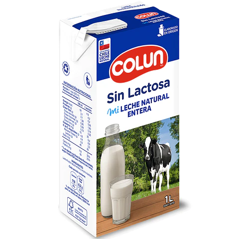 Leche Colun Entera Sin Lactosa 1 L