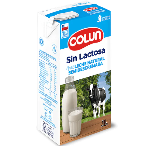 Leche Colun Semidescremada Sin Lactosa 1 L