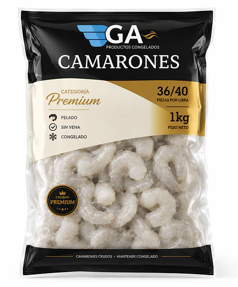 Camarones Premium 1 kg 36/40 – Crudos, Pelados y Sin Vena