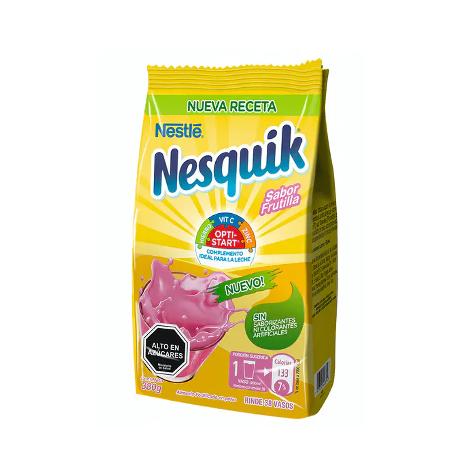 Saborizante para Leche Nesquik Frutilla 380 g 1
