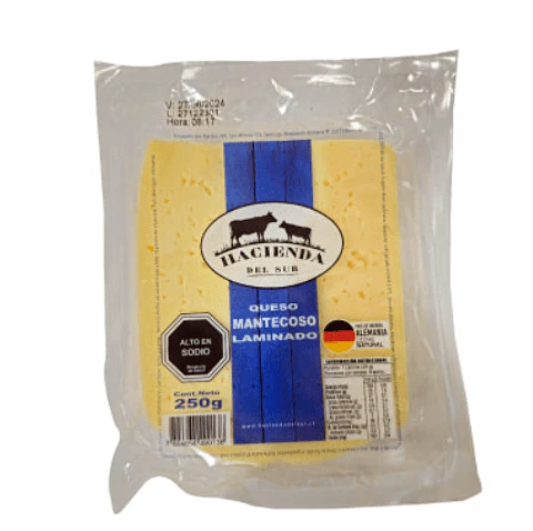 Queso Mantecoso Laminado Hacienda del Sur 250 g