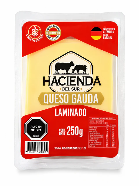 Queso Gauda Laminado Hacienda del Sur 250 g