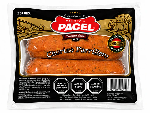 Chorizo Parrillero Pacel Ahumado 250 g