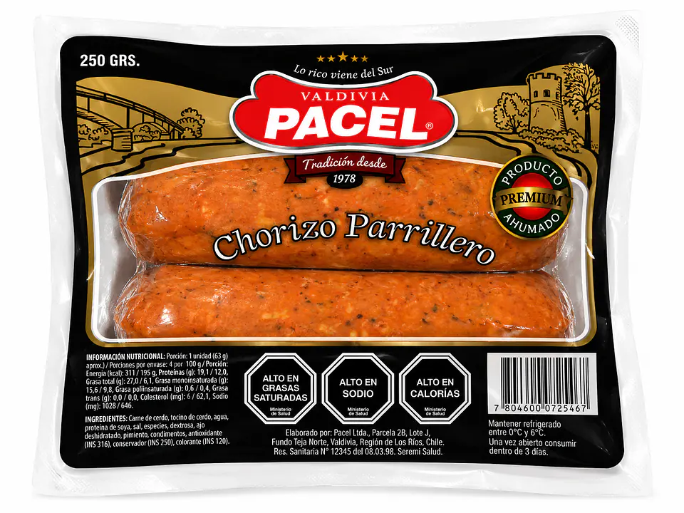 Chorizo Parrillero Pacel Ahumado 250 g 1