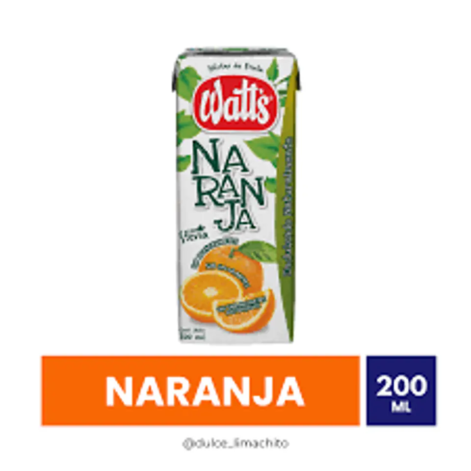 Watts Jugo Colación Sabor Naranja Caja 200 ml 1
