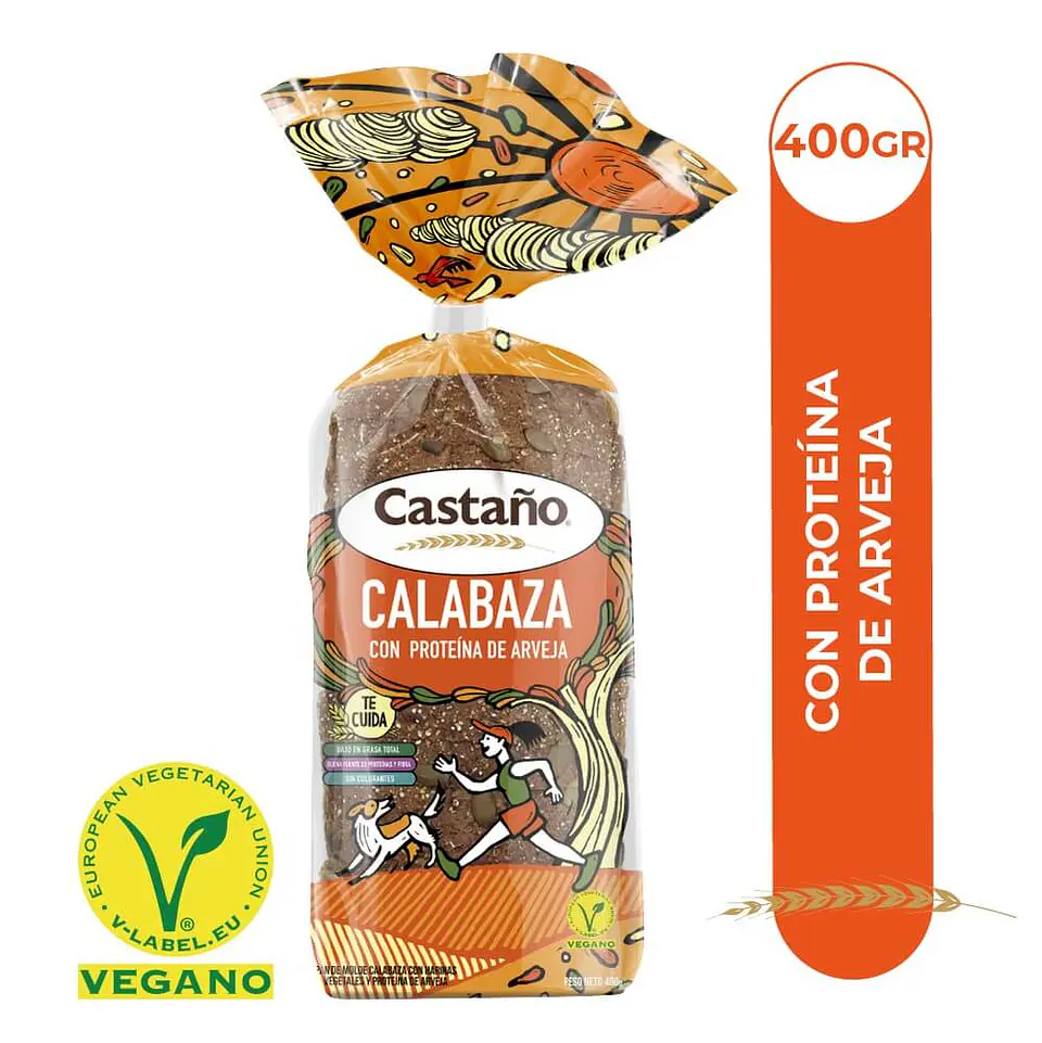 Pan de Molde Calabaza con Proteína de Arveja Castaño 400 g 1