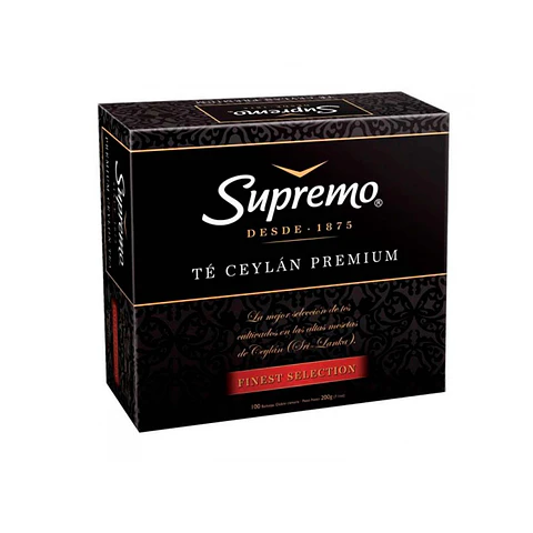 Té Negro Supremo Ceylán Premium 100 Bolsitas