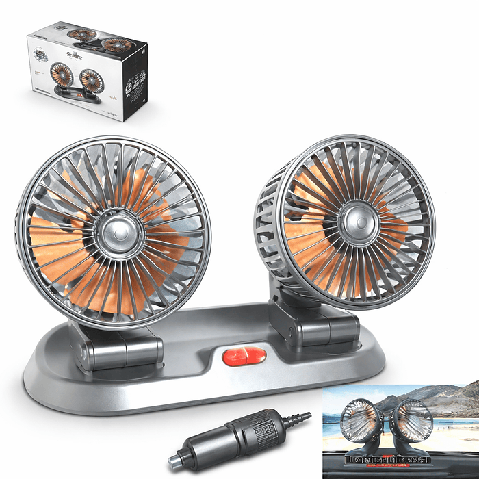 Ventilador Doble para Auto 24V – Potente, Ajustable y Práctico