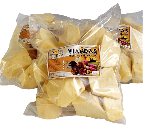 Boniatos pelados y troceados (en trozos grandes)