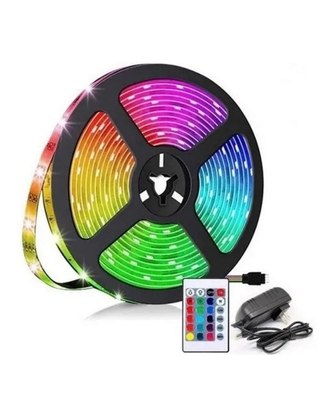 Tira led RGB multicolor 5 metros con control tipo de led 3528