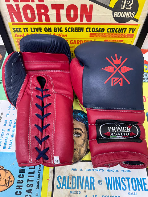 Guante de Box Tradicional Negro Rojo 16 oz.