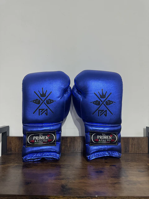 Guante de Box Azul Metalico 14 oz.
