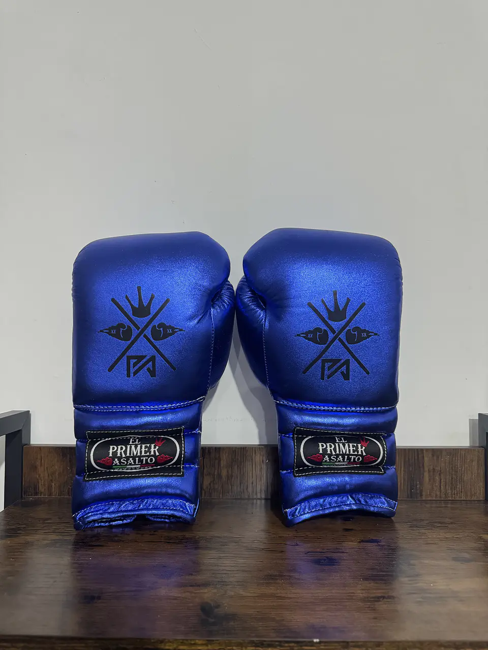 Guante de Box Azul Metalico 14 oz. 1