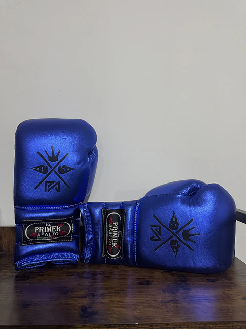 Guante de Box Azul Metalico 14 oz.