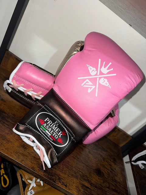 Guantes  14 Oz. Rosa/Laton 