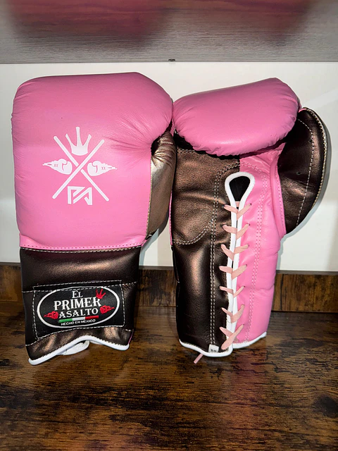 Guantes  14 Oz. Rosa/Laton 