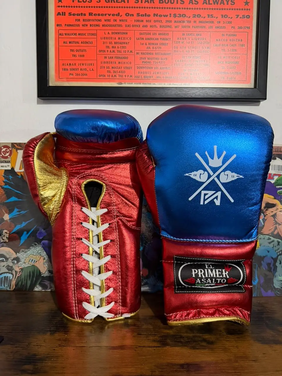 Guantes de Box Azul/Rojo/Oro 1