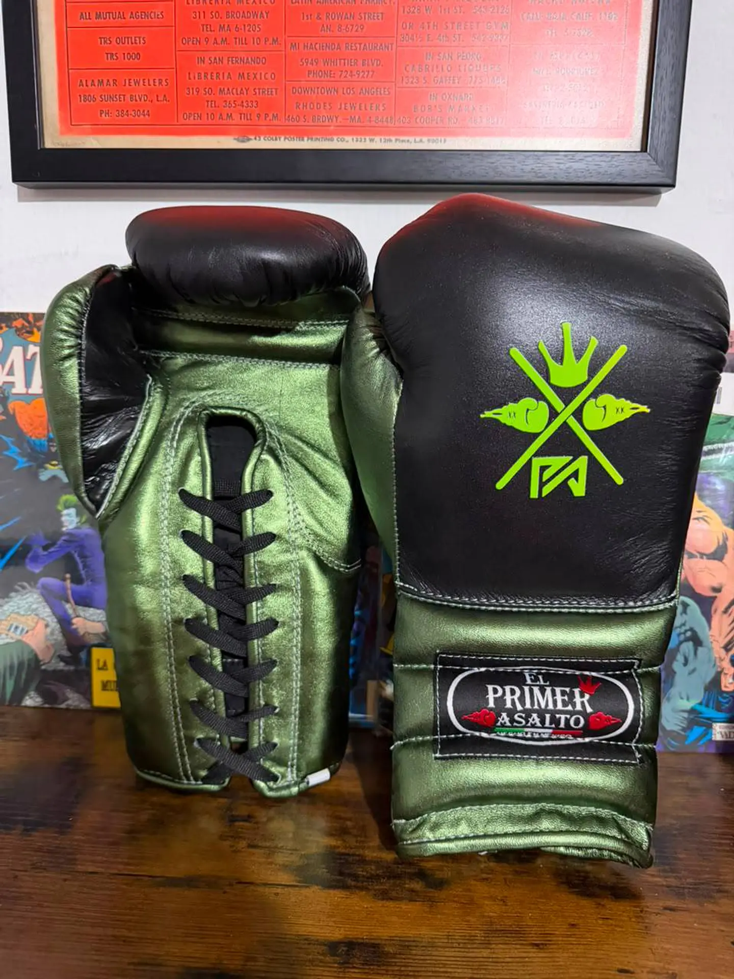 Guantes de Box Negro/Verde 2