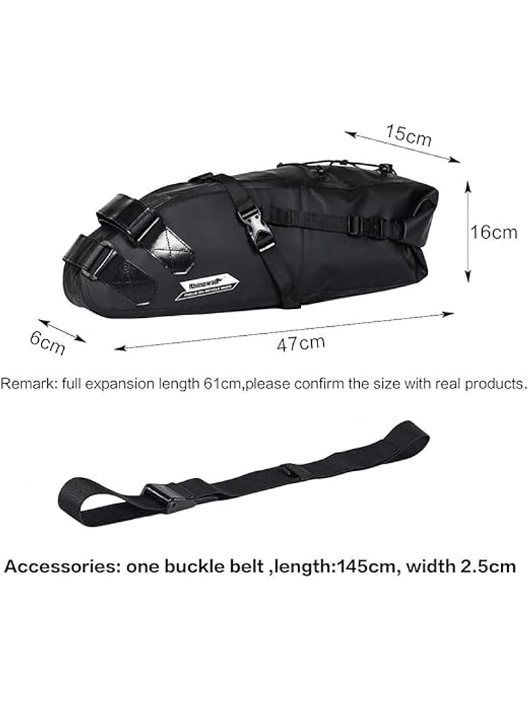 Bolsa de sillín de bicicleta impermeable 1