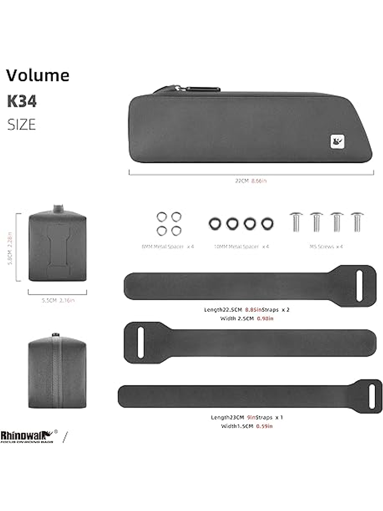 Rhinowalk Bolsa de marco de bicicleta impermeable 4