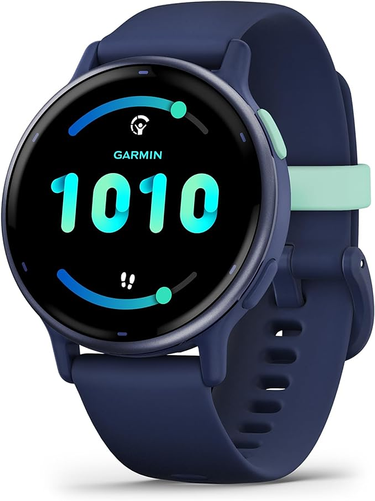 Garmin vívoactive 5, reloj inteligente GPS de salud y fitness, pantalla AMOLED, hasta 11 días de batería, azul marino 1