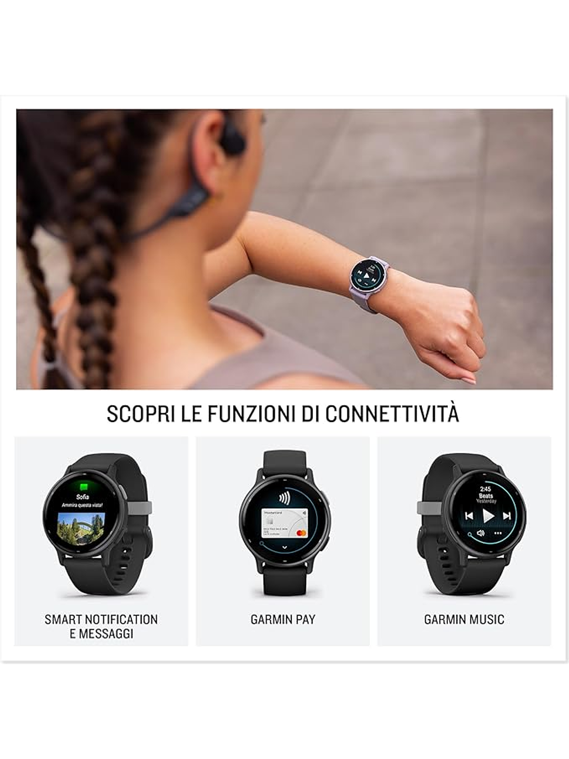 Garmin vívoactive 5, reloj inteligente GPS de salud y fitness, pantalla AMOLED, hasta 11 días de batería, azul marino 2