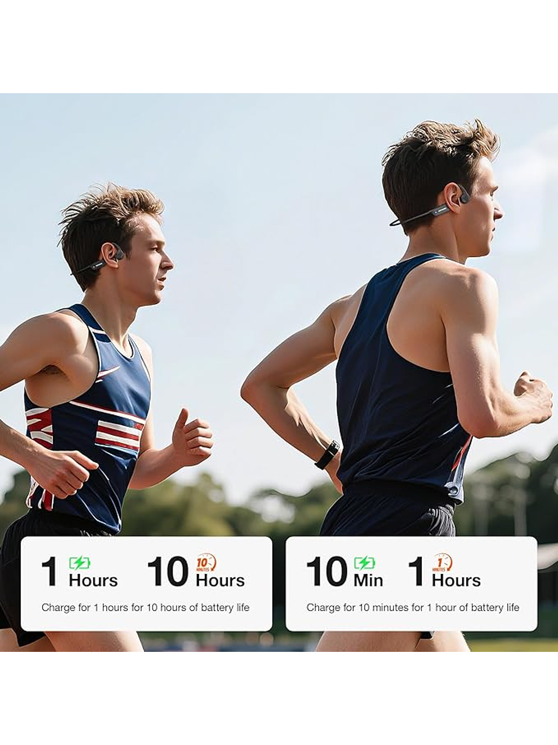 Auriculares de conducción ósea, Bluetooth 6.0 con micrófono, IP56 impermeables 2