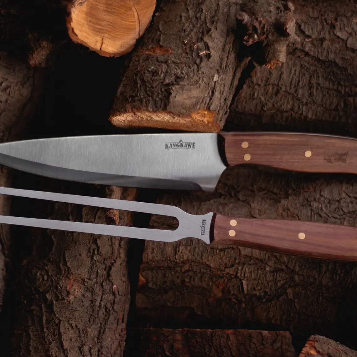 Set Parrillero Tenedor y Cuchillo + Funda de Cuero Kangkawe 5