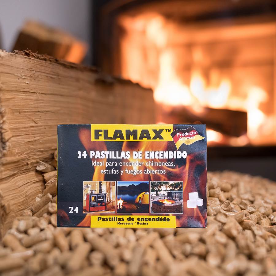 Caja 24 pastillas de iniciador de fuego FLAMAX ALEMANIA 