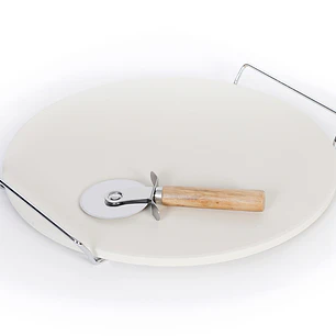 Piedra para Pizza con Cortador 33cm Diámetro 