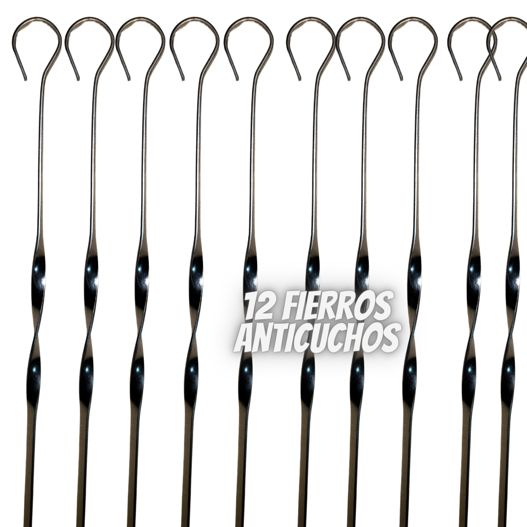 Pack 12 Fierros para Anticuchos asado