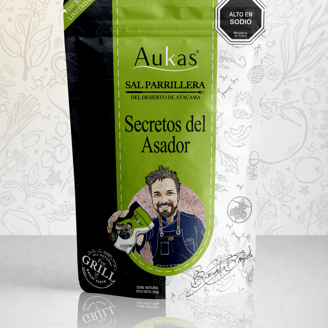 Sal Parrillera Secretos del Asador Doypack 250grs Aukas 1