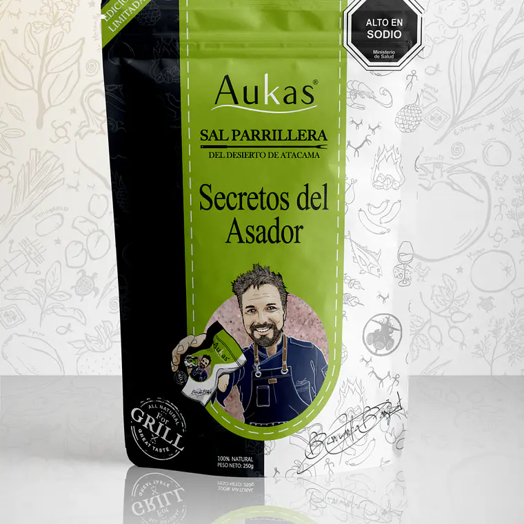 Sal Parrillera Secretos del Asador Doypack 250grs Aukas 1