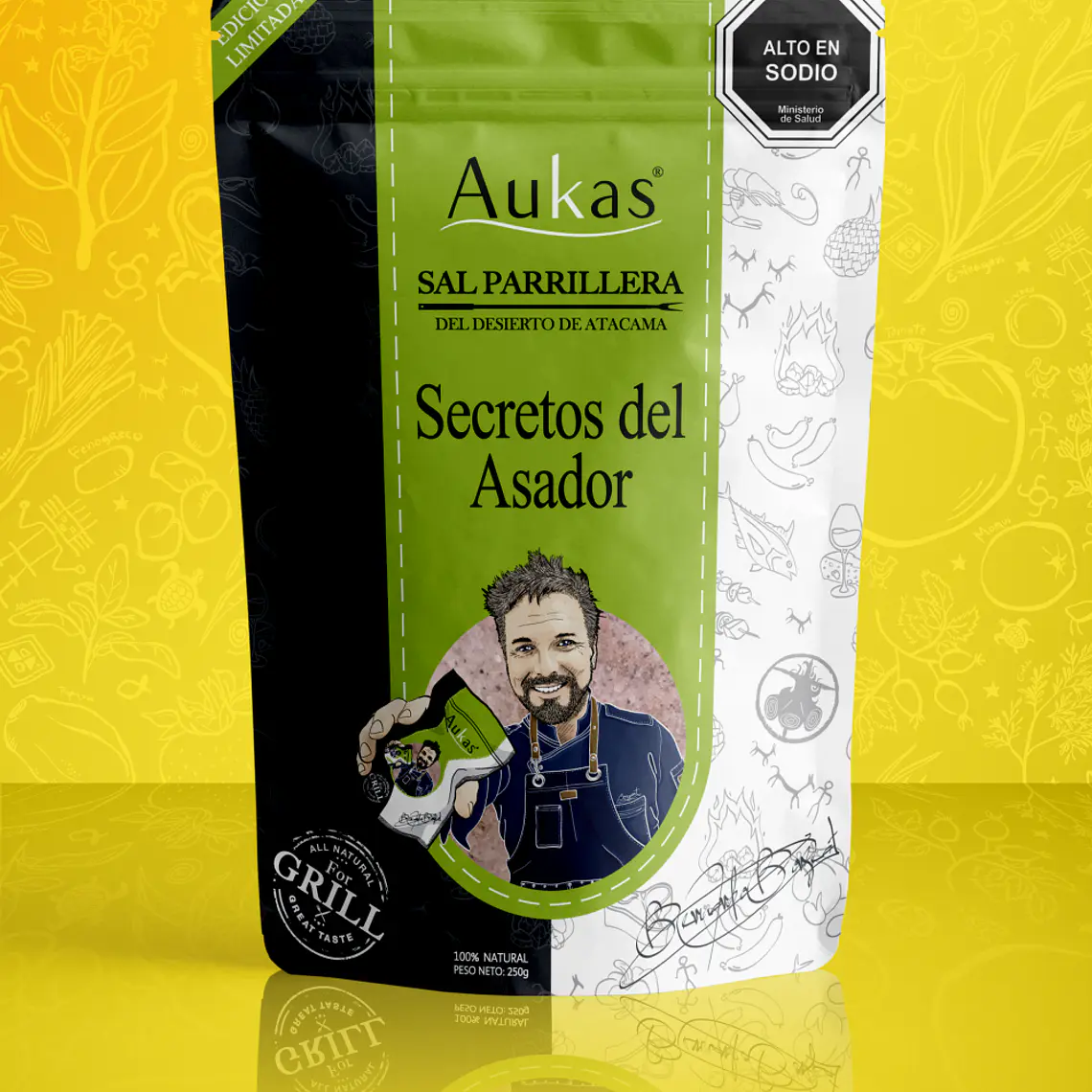Sal Parrillera Secretos del Asador Doypack 250grs Aukas 2