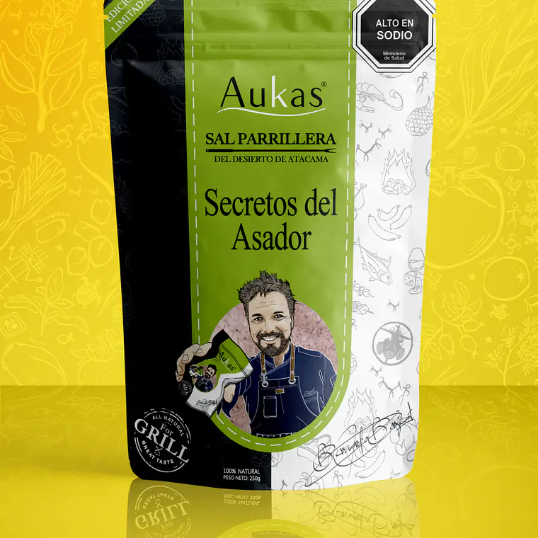 Sal Parrillera Secretos del Asador Doypack 250grs Aukas 2