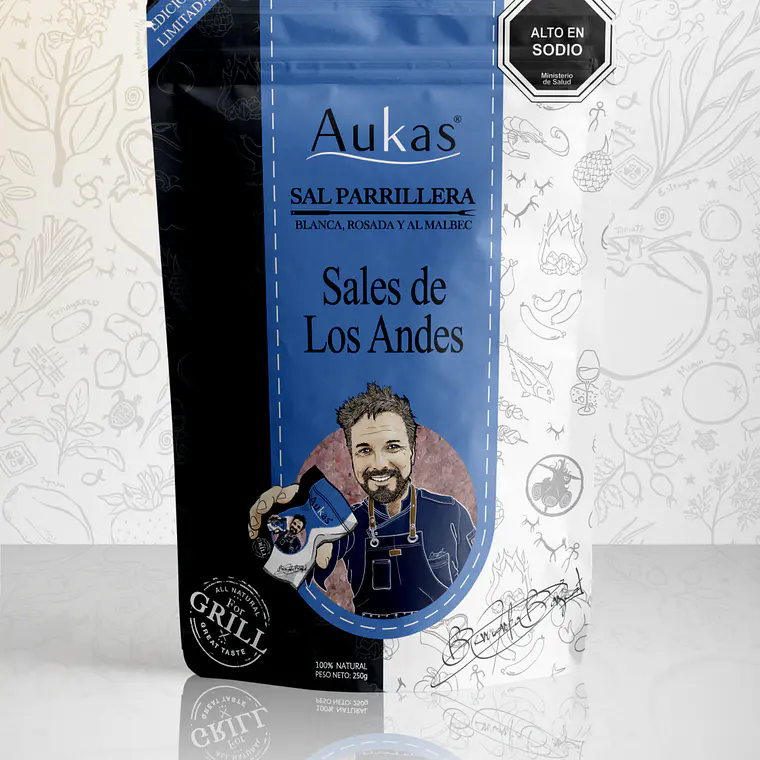 Sal Parrillera De los Andes Doypack 250grs Aukas 1