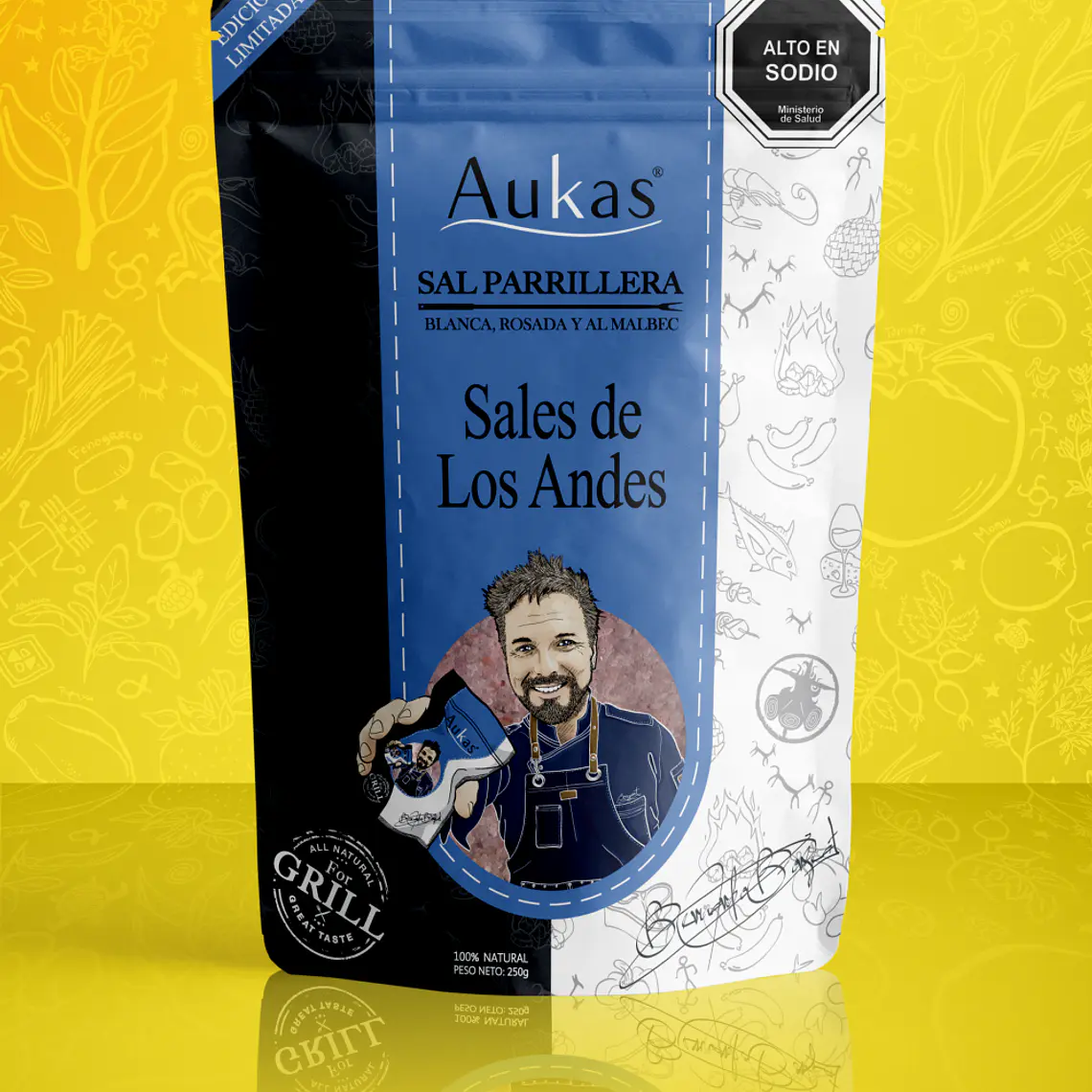Sal Parrillera De los Andes Doypack 250grs Aukas 2