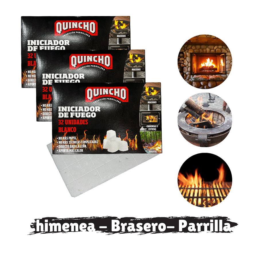 Iniciador De Fuego Para Parrilla Chimenea Caja Master White