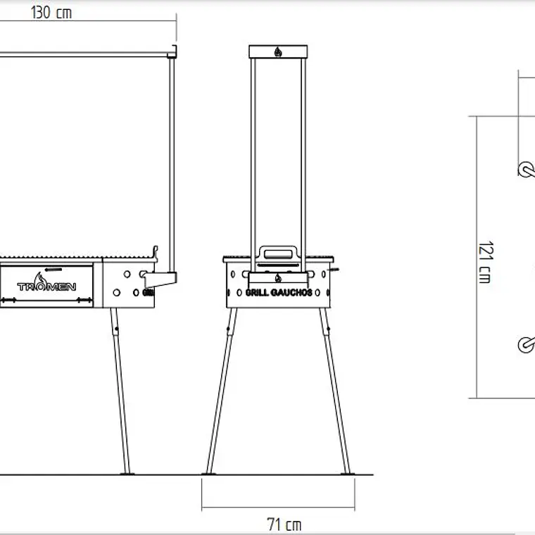 Parrilla Para Asados A Carbón Premium Tromen Duomo Oval + Accesorios 3