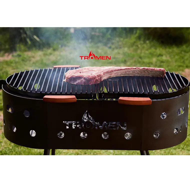 Parrilla Para Asados A Carbón Premium Tromen Duomo Oval + Accesorios 4