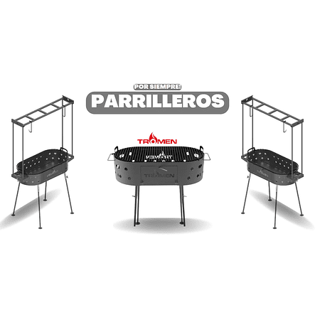 Parrilla Para Asados A Carbón Premium Tromen Duomo Oval + Accesorios