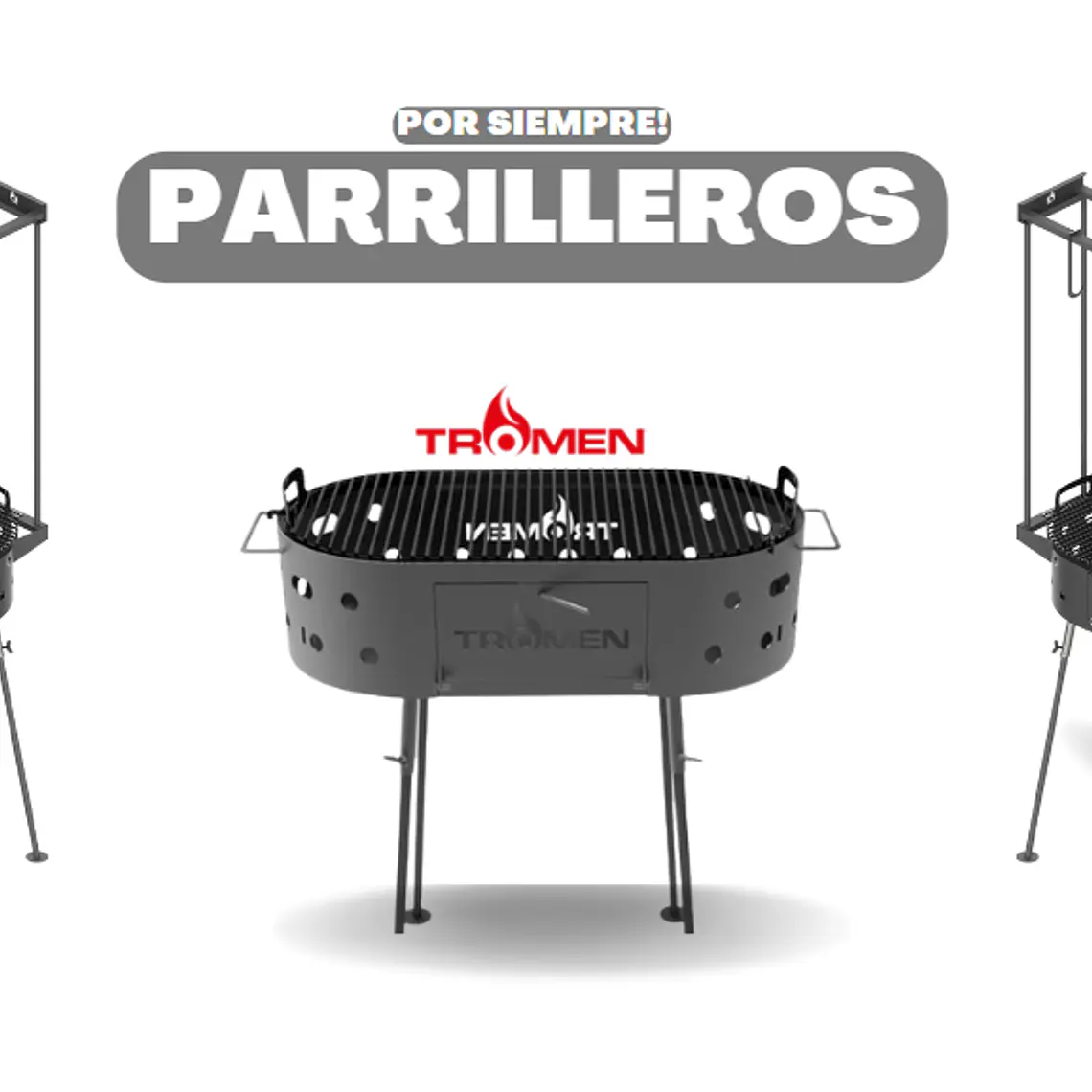 Parrilla Para Asados A Carbón Premium Tromen Duomo Oval + Accesorios 2