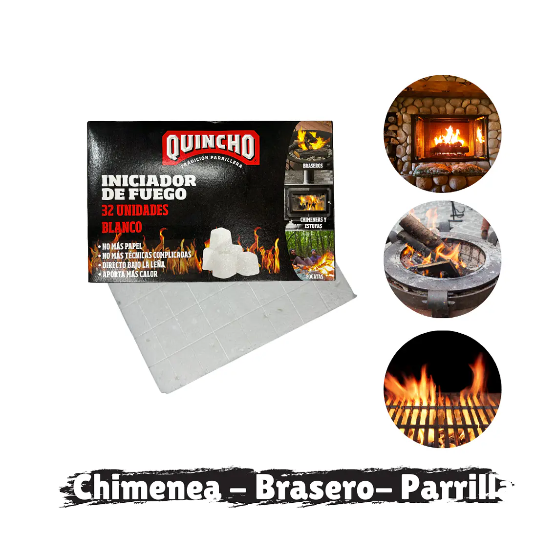 Caja 32 pastillas de Iniciador de Fuego Quincho 1