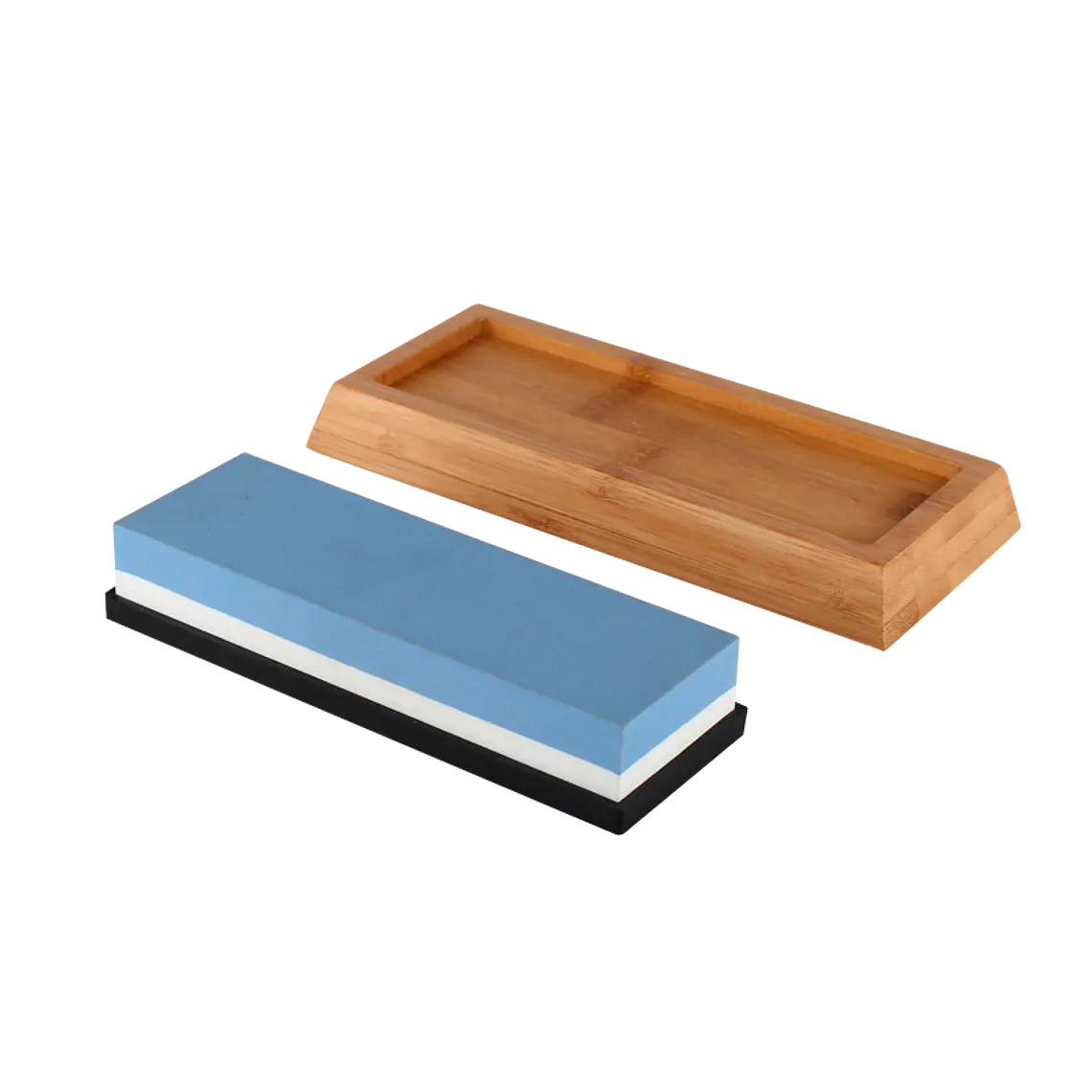 Piedra Afilar Cuchillos Base Madera Fácil Manejo Quincho Bbq 4