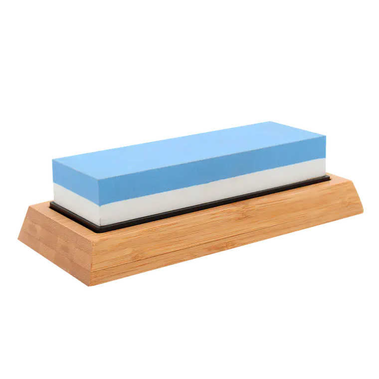 Piedra Afilar Cuchillos Base Madera Fácil Manejo Quincho Bbq 5