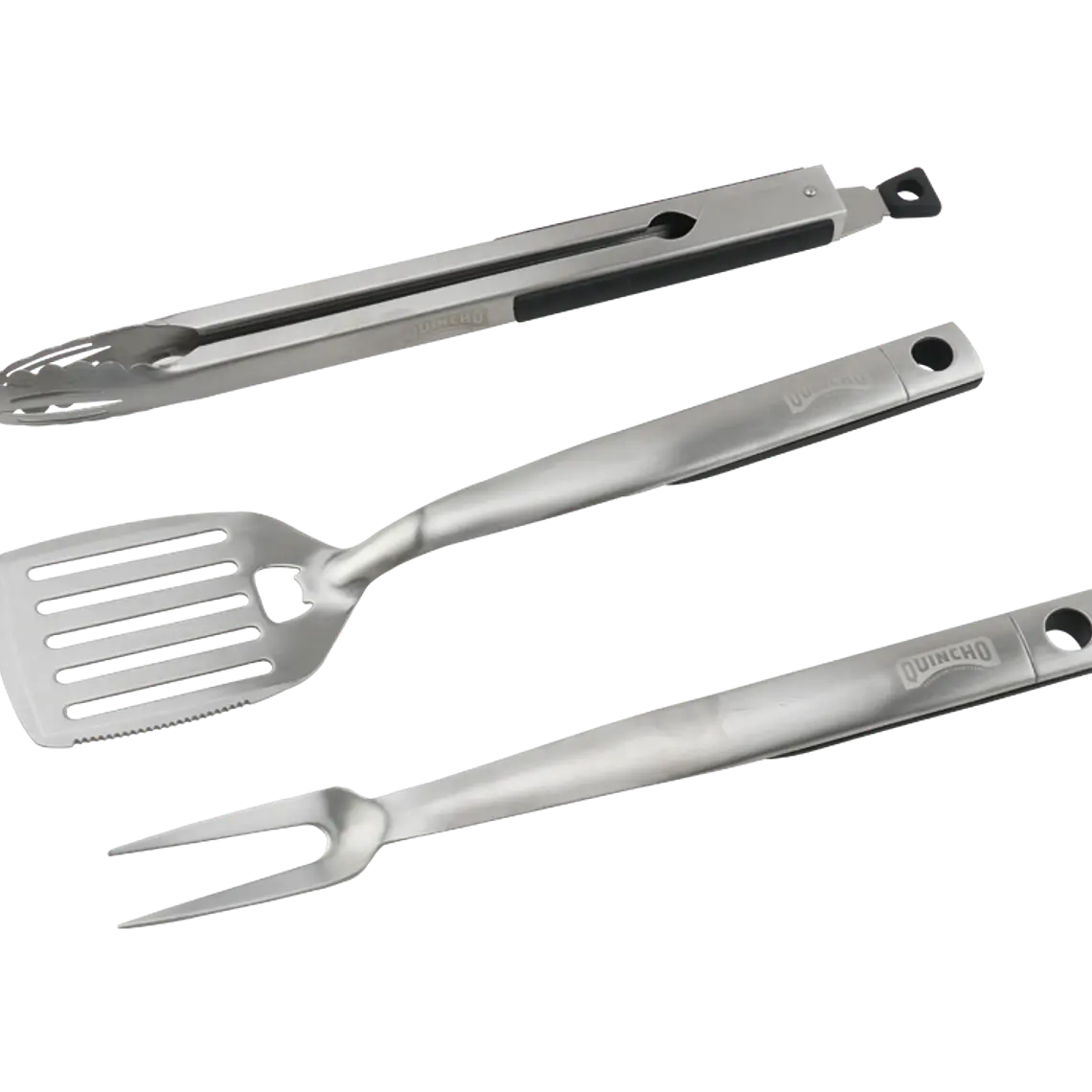 Set Kit Parrillero Premium Tenaza + Espátula + Pincho Asados Quincho 2