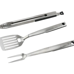 Set Kit Parrillero Premium Tenaza + Espátula + Pincho Asados Quincho